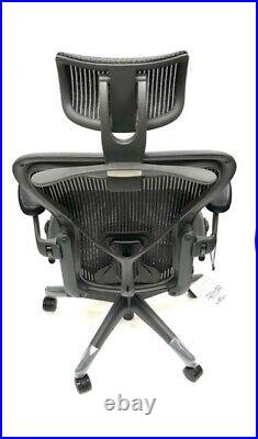 Renewed Classic Fully Loaded Black Mesh Size B With Headrest Aeron Chair