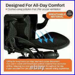 Replacement Seat for Herman Miller Classic Aeron Size B Medium (Black Mesh)