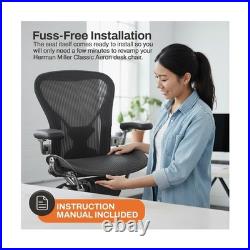 Replacement Seat for Herman Miller Classic Aeron Size B Medium (Black Mesh)