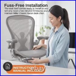 Replacement Seat for Herman Miller Classic Aeron Size B Medium (Titanium Gray)