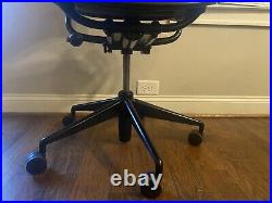 Set Of 5 Herman Miller Office Chairs Black Adjustable Height Great Shape
