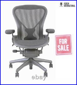 Size B Black Herman Miller AERON chair with Posture Fit Fully Loaded