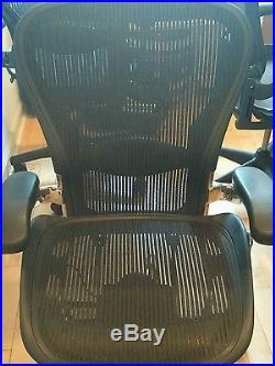 Size C large Aeron desk Chair Herman Miller chrome size c basic with vinyl arms