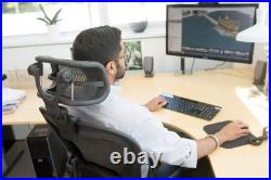 The Original Headrest for The Herman Miller Aeron Chair (H4 for Classic, Carbon)