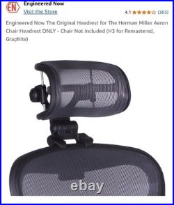 The Original Headrest for the Herman Miller Aeron Chair H3 Carbon Black