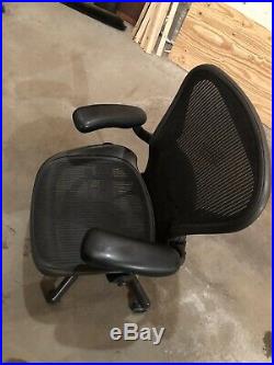 Three Herman Miller Aeron chair Size B, Black/Graphite. Used, excellent