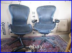 Two Herman Miller Aeron size C and B in need of restoration