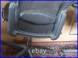 Two Herman Miller Aeron size C and B in need of restoration