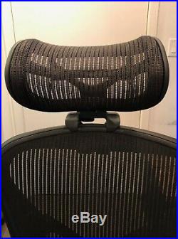 Used Herman Miller Aeron Office Chair Size B with Aftermarket Headrest