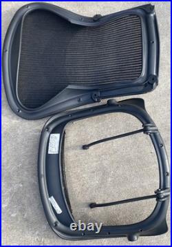 Used Herman Miller Aeron Seat And seat Back SIZE B color black AERON PARTS