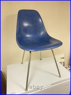 Vintage Herman Miller Blue Aeron Molded Fiberglass Chair with base